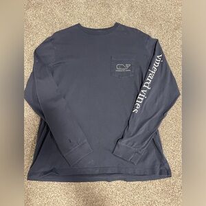 Used Men’s Sz Medium Navy Vineyard Vines Long Sleeve Tee Shirt